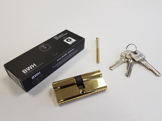 BWH EURO CYLINDER 90MM BRASS KEY/KEY