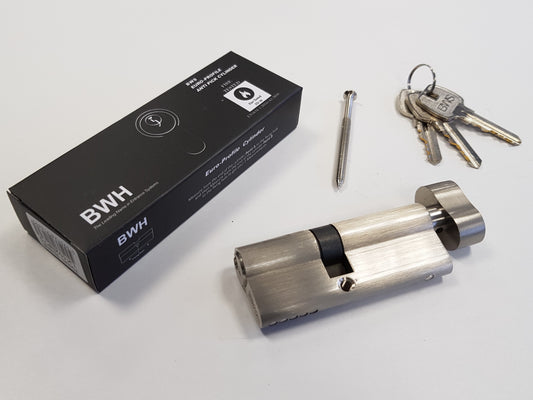 BWH MASTER KEYED EURO CYLINDER 80MM SATIN NICKLE KEY/TURN