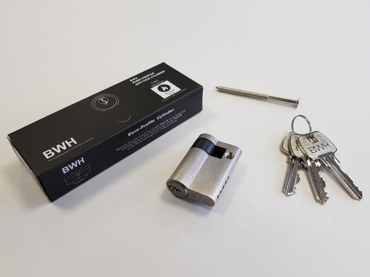 BWS MASTER KEYED EURO CYLINDER 45MM SATIN NICKLE KEY/BLANK (MK3)