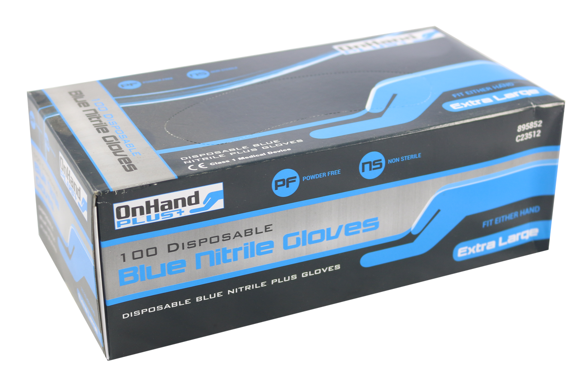 OHBLUM OnHand Nitrile Gloves - Blue M (100)