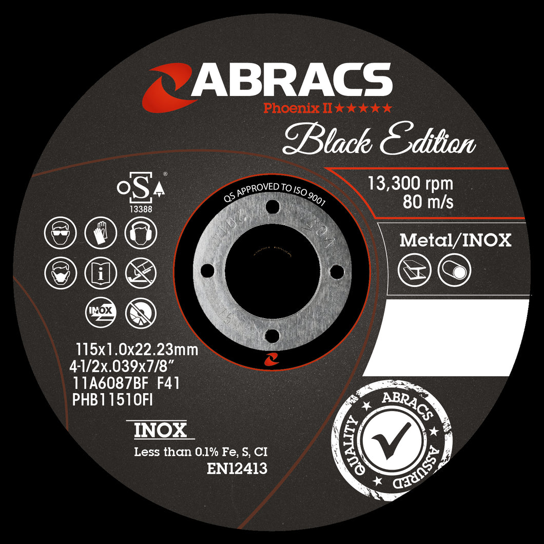 PHB11510FI25 BLACK EDITION 115x1.0x22mm INOX (BULK)