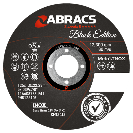 PHB12510FI25 BLACK EDITION 125x1.0x22mm INOX (BULK)