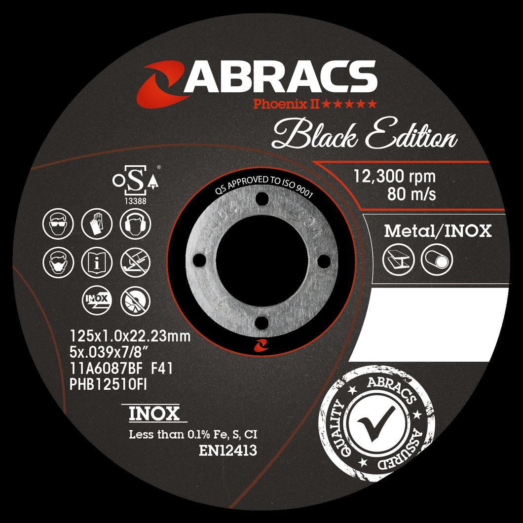 PHB12510FI25 BLACK EDITION 125x1.0x22mm INOX (BULK)