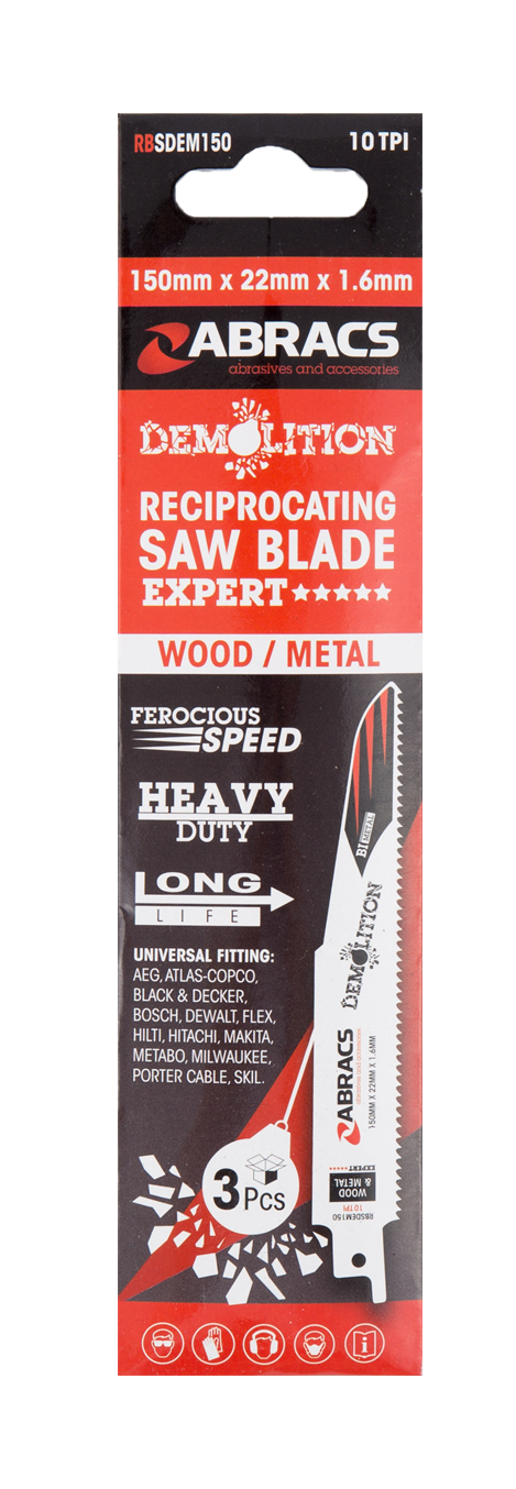 RBSDEM150 RECIP BLADE 150x22x1.6mm DEMOLITION (3)