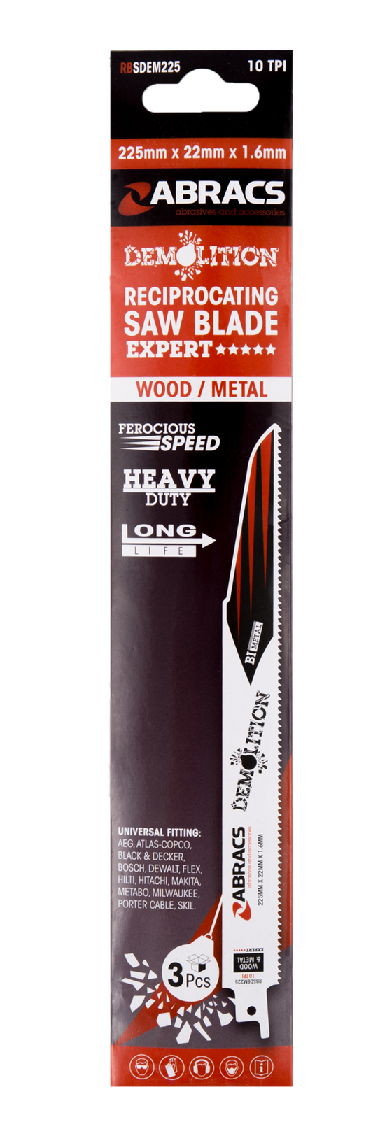 RBSDEM225 RECIP BLADE 225x22x1.6mm DEMOLITION (3)