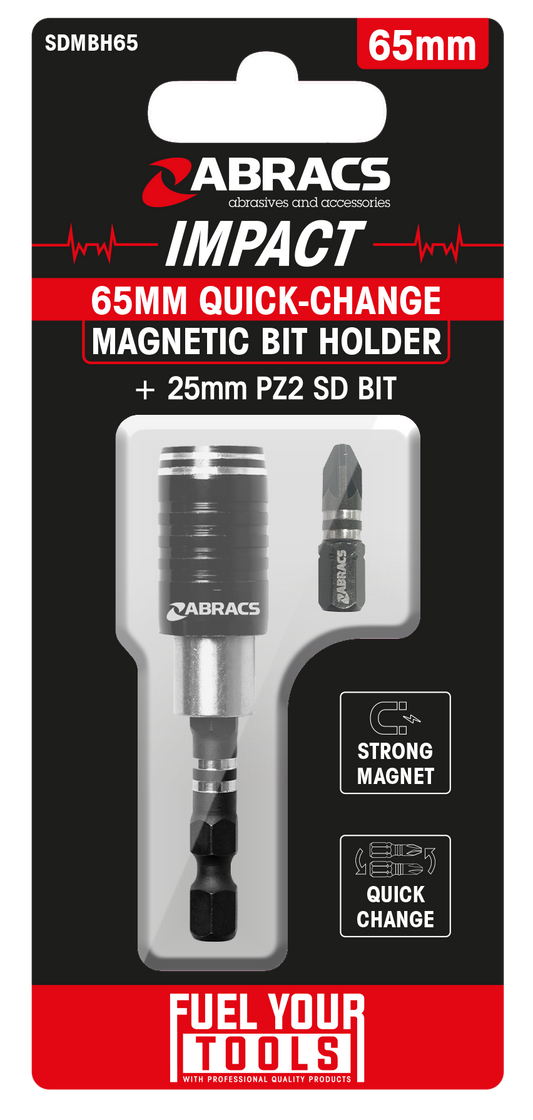 SDMBH65 Quick-Change 65mm Magnetic Bit Holder  
+ 25mm PZ2 S/D Bit