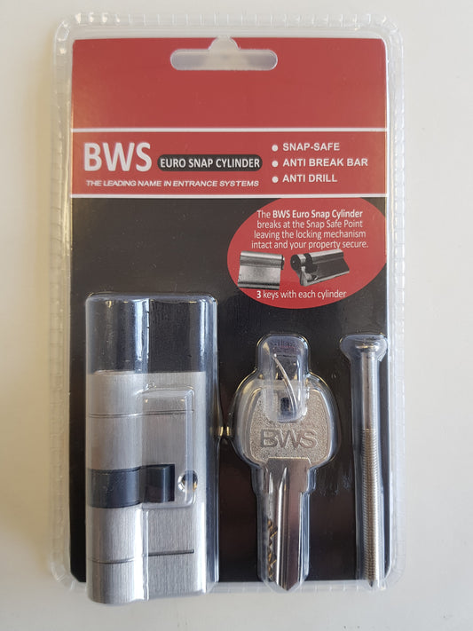 BWH SNAP EURO CYLINDER 60MM SATIN NICKLE KEY/KEY