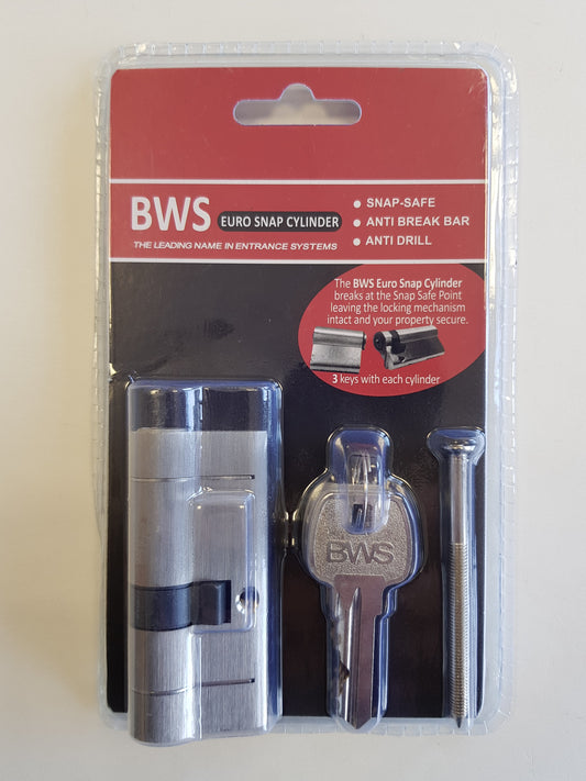 BWH SNAP EURO CYLINDER 70MM SATIN NICKLE KEY/KEY