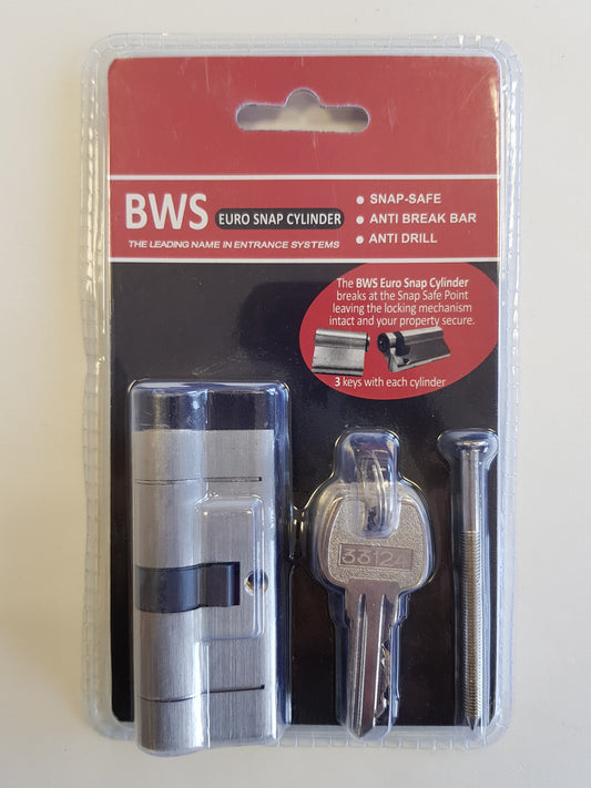 BWH SNAP EURO CYLINDER 70MM SATIN NICKLE KEY/KEY