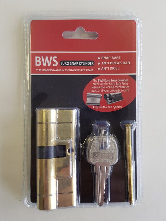 BWH SNAP EURO CYLINDER 80MM BRASS KEY/KEY