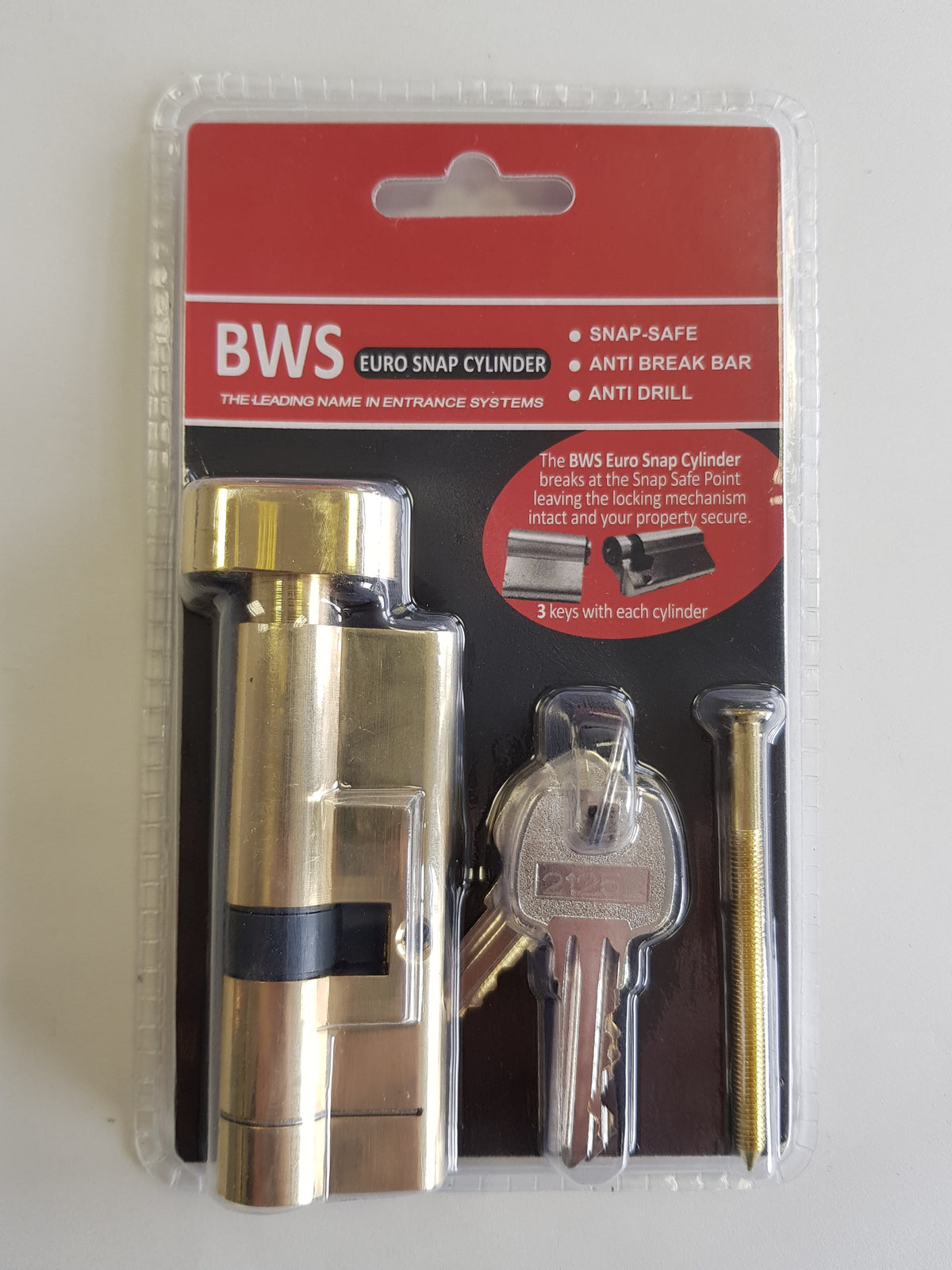 BWH SNAP EURO CYLINDER 80MM BRASS KEY/TURN