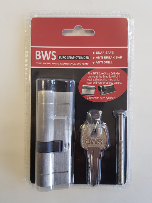 BWH SNAP EURO CYLINDER 85MM SATIN NICKLE KEY/KEY
