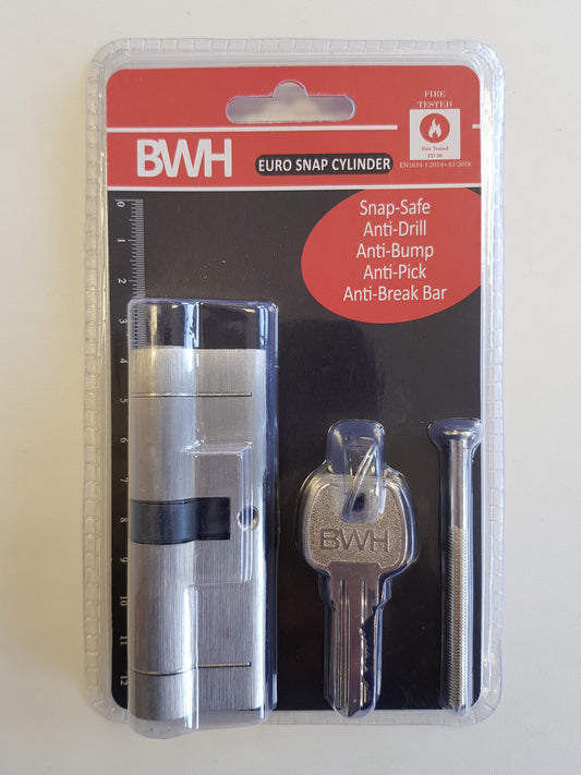 BWH SNAP EURO CYLINDER 85MM SATIN NICKLE KEY/KEY