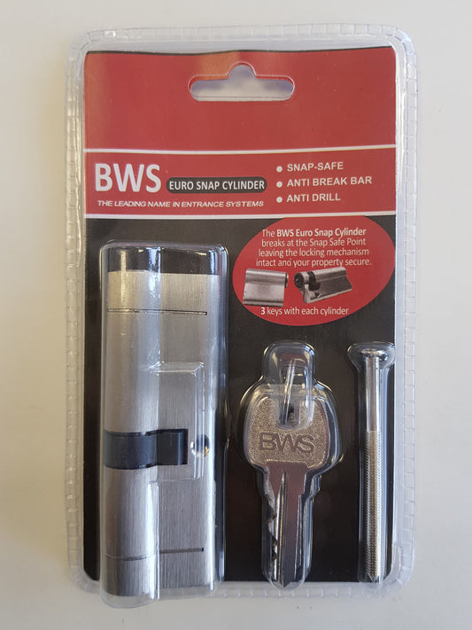 BWH SNAP EURO CYLINDER 90MM SATIN NICKLE KEY/KEY