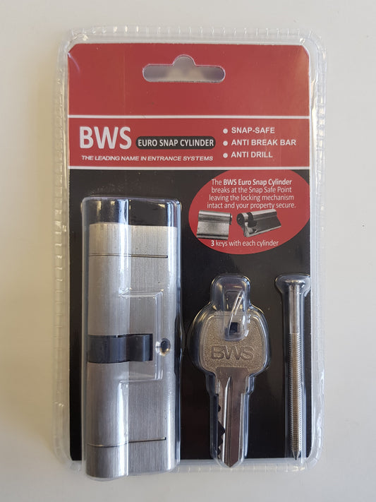 BWH SNAP EURO CYLINDER 90MM SATIN NICKLE KEY/KEY
