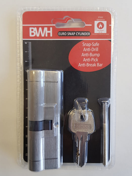 BWH SNAP EURO CYLINDER 100MM SATIN NICKLE KEY/KEY