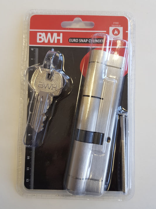 BWH SNAP EURO CYLINDER 120MM SATIN NICKLE KEY/KEY