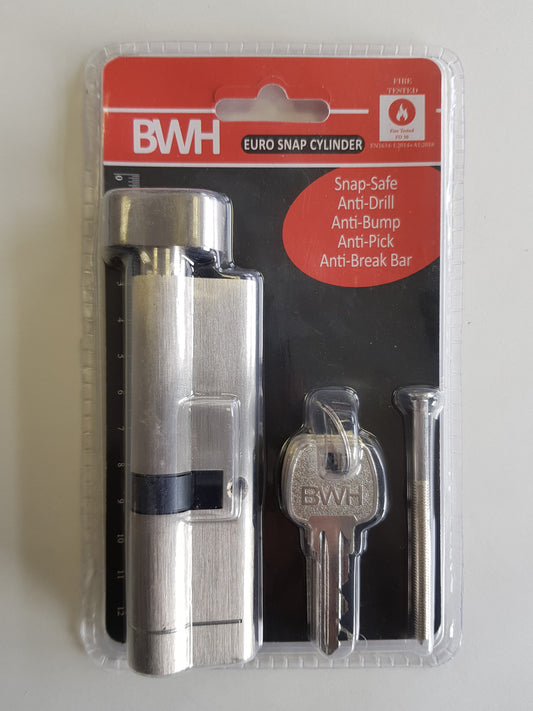 BWH SNAP EURO CYLINDER 120MM SATIN NICKLE KEY/TURN