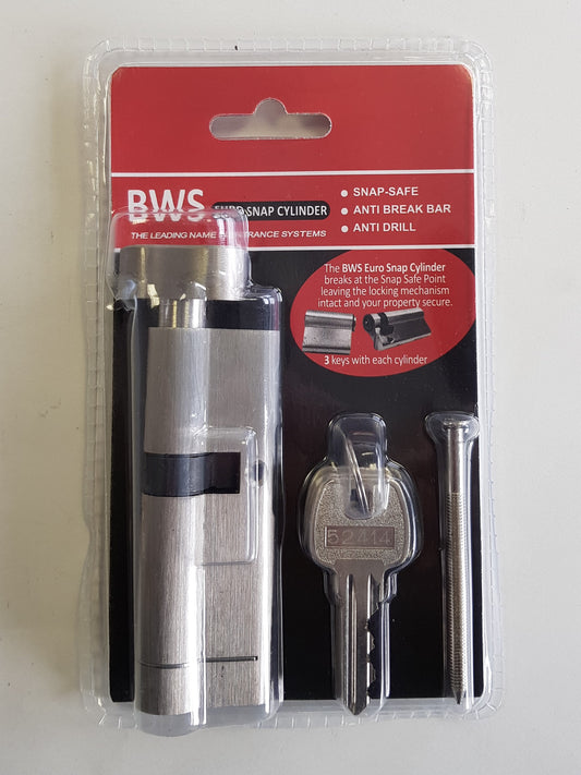 BWH SNAP EURO CYLINDER 90MM SATIN NICKLE KEY/TURN