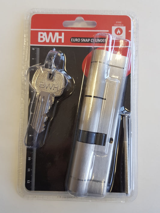 BWH SNAP EURO CYLINDER 145MM SATIN NICKLE KEY/KEY
