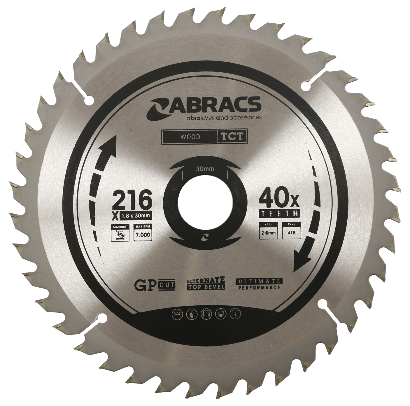 TCT21640 BLADE 216mm x 30mm x 40T - Wood