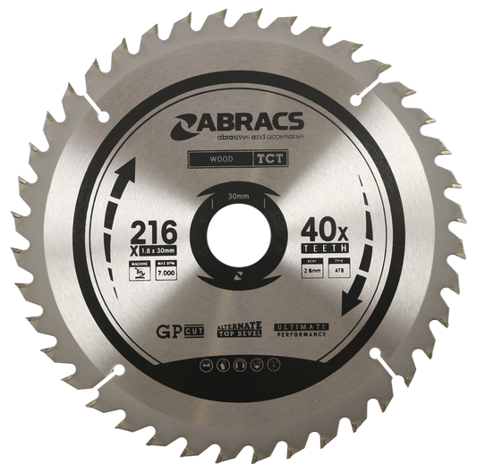 TCT21640 BLADE 216mm x 30mm x 40T - Wood