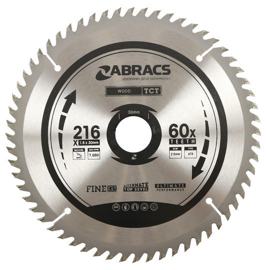 TCT21660 BLADE 216mm x 30mm x 60T - Wood