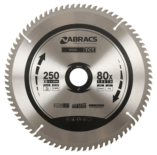 TCT25080 BLADE 250mm x 30mm x 80T - Wood