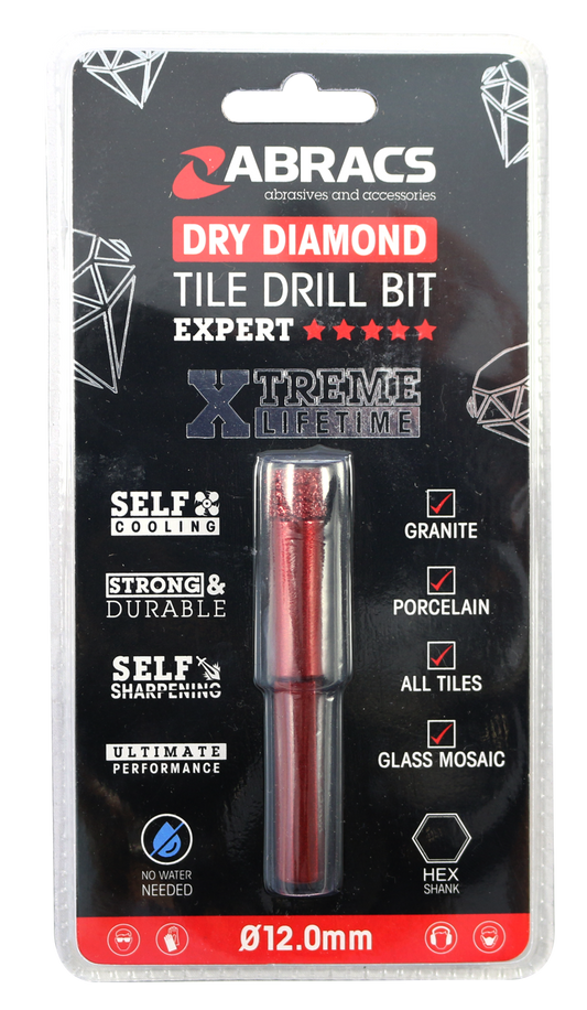 TDB12 Diamond Tile Drill Bit - 12mm