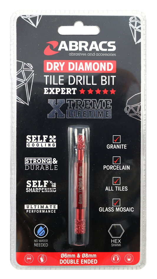 TDB6/8 Diamond Tile Drill Bit - 6/8mm DUO