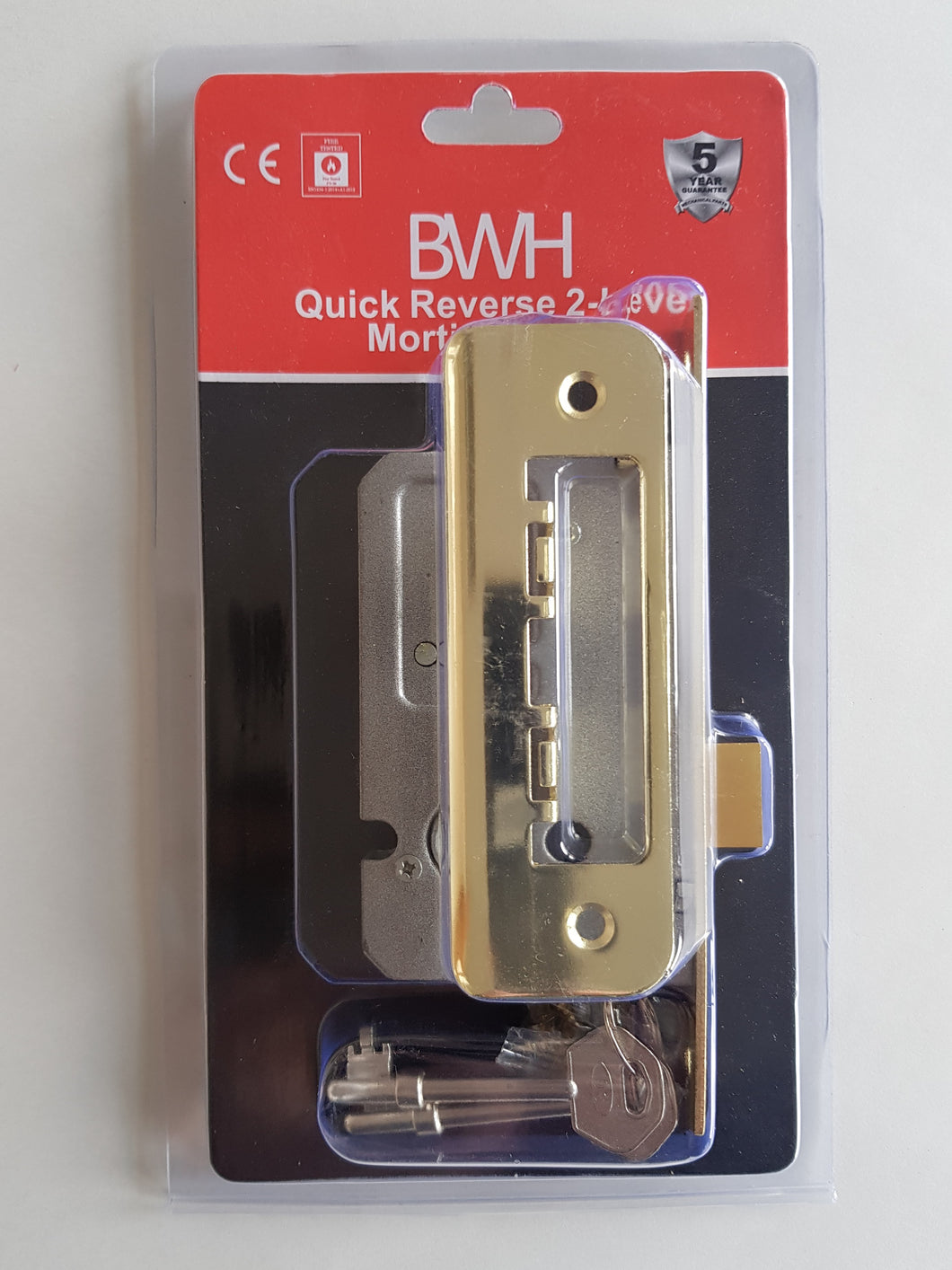 BWH VISI PACKED 63mm BRASS 2 LEVER MORTICE LOCK