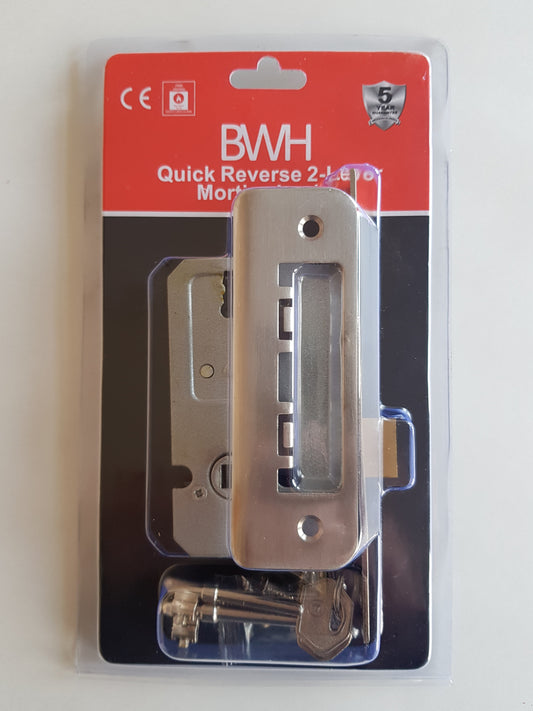 BWH VISI PACKED 63mm SATIN NICKLE 2 LEVER MORTICE LOCK