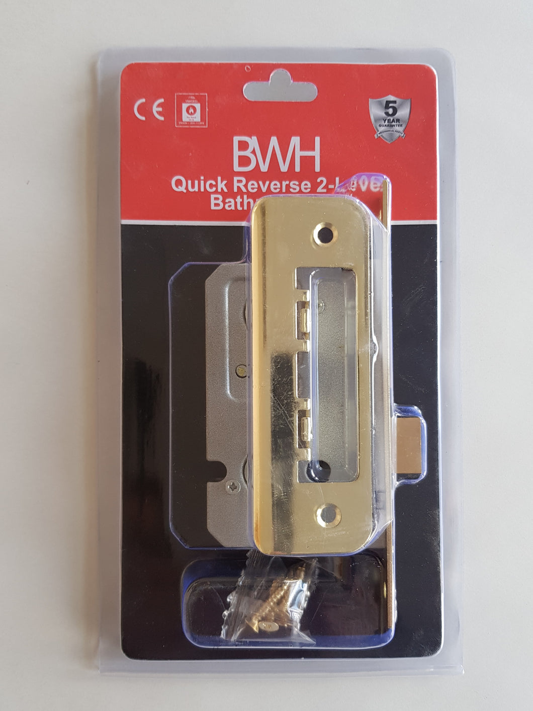 BWH VISI PACKED 63mm BRASS 2 LEVER BATHROOM LOCK