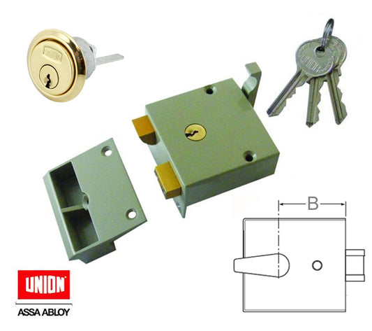 UNION DOUBLE THROW N/LATCH BRASS CYL.