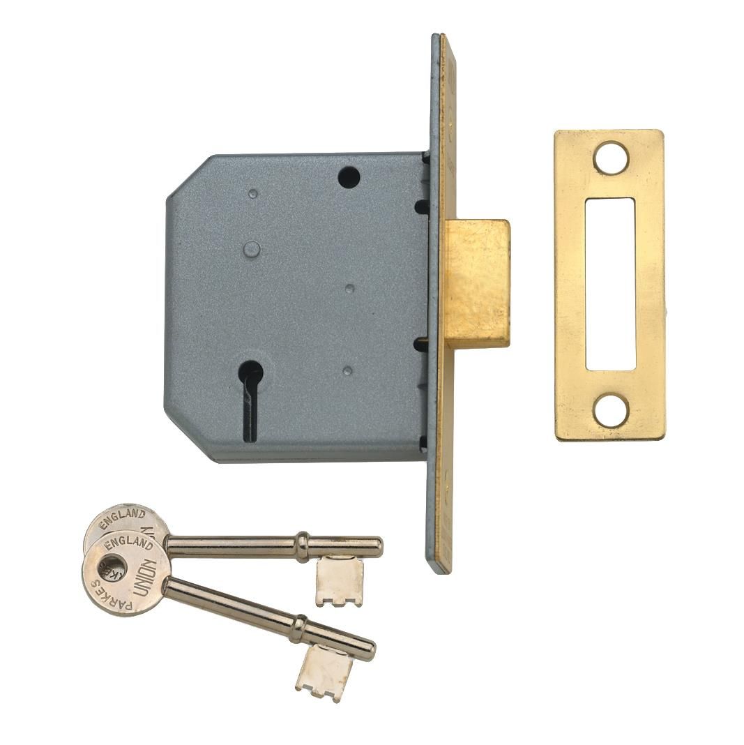 UNION 2.5'' 3 LEVER DEADLOCK BRASS