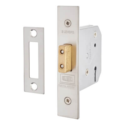 UNION 2.5'' 3 LEVER DEADLOCK SATIN CHROME