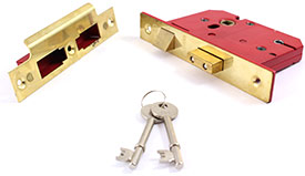 UNION 3'' 5 LEVER SASHLOCK BRASS