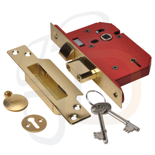 STRONGBOLT 2.5'' 5 LEVER SASHLOCK BRASS