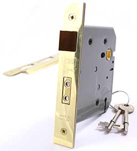 UNION 3''  3 LEVER SASHLOCK BRASS