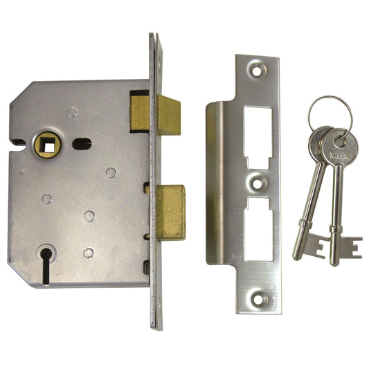 UNION 2.5'' 3 LEVER SASHLOCK SATIN CHROME